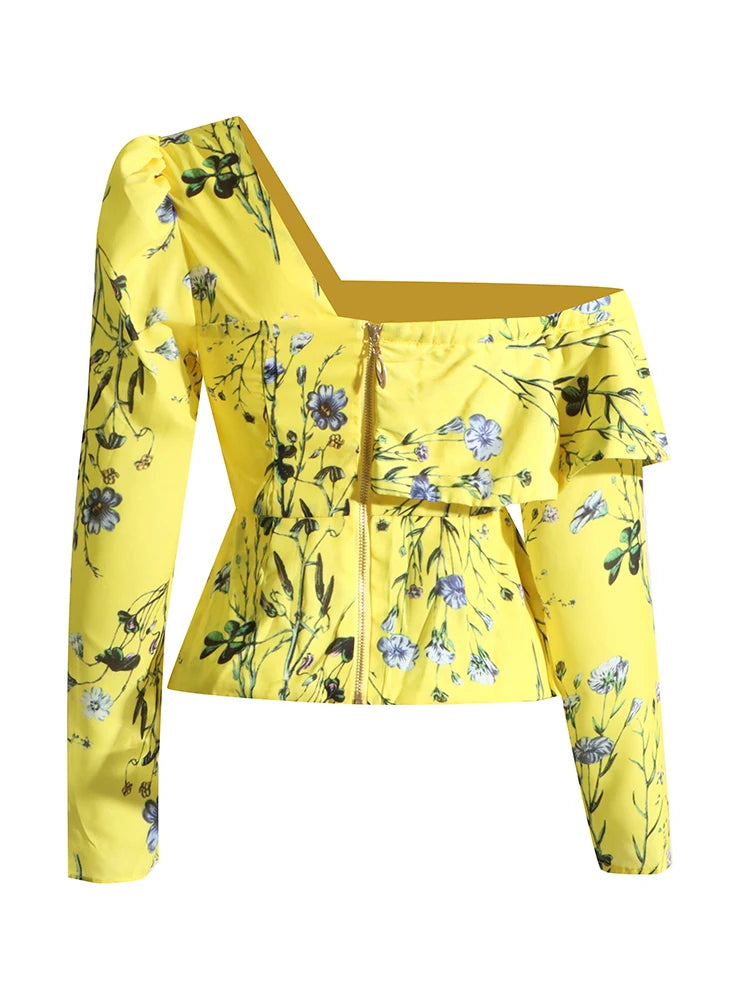 Aurora Asymmetric Ruffle Top