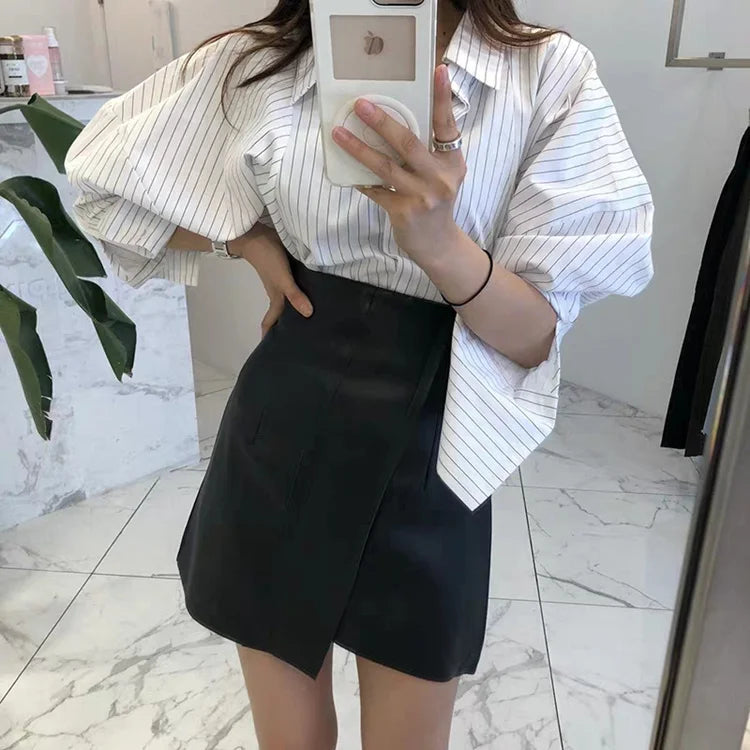 Dayna Leather Mini Skirt