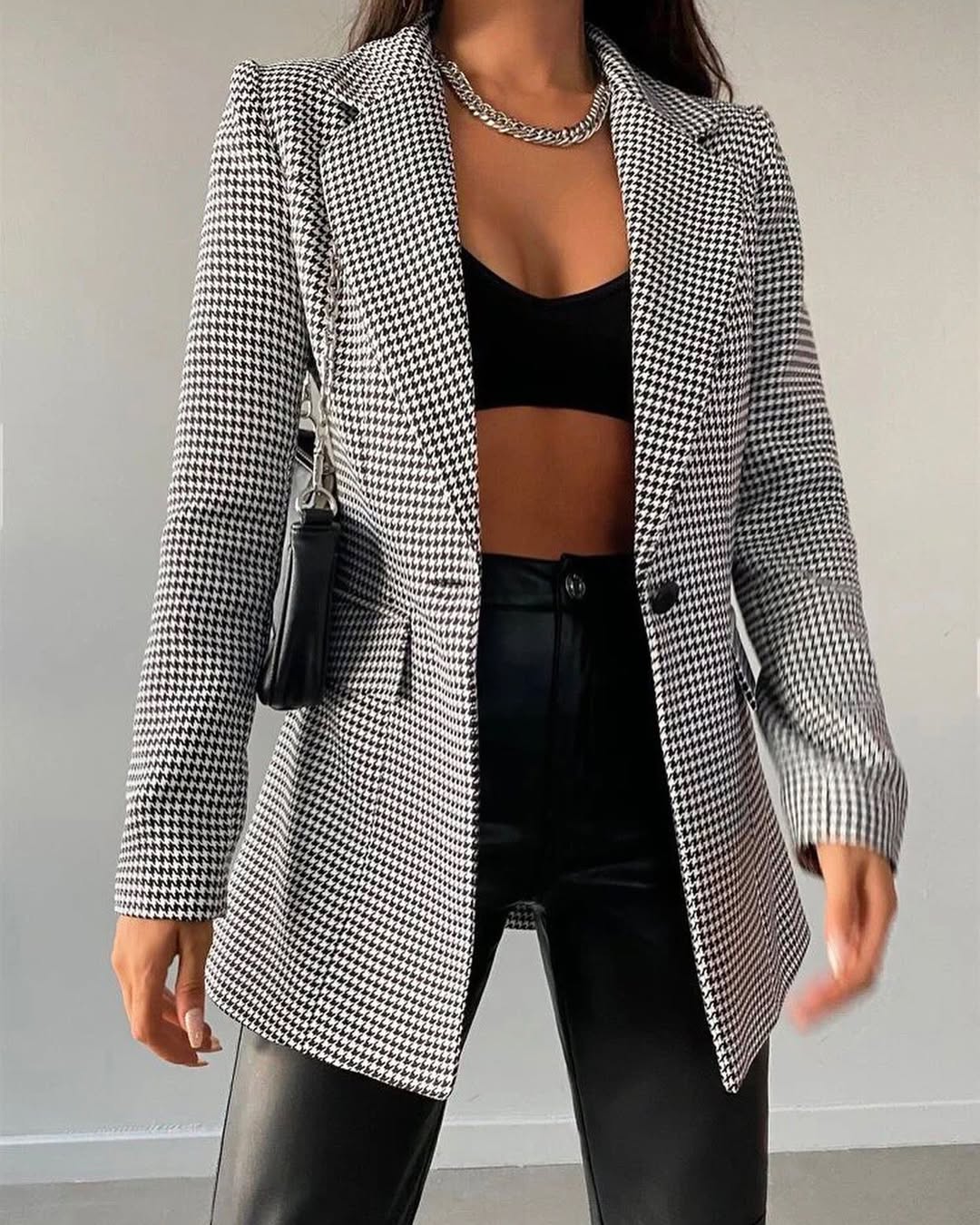 Stefania Black & White Blazer