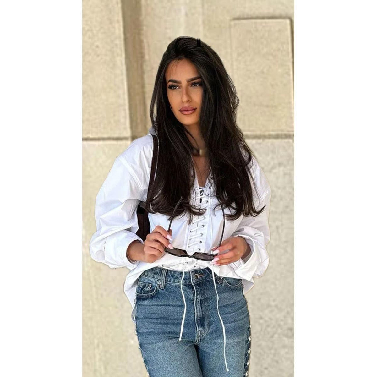Veena Lace-Up Shirt