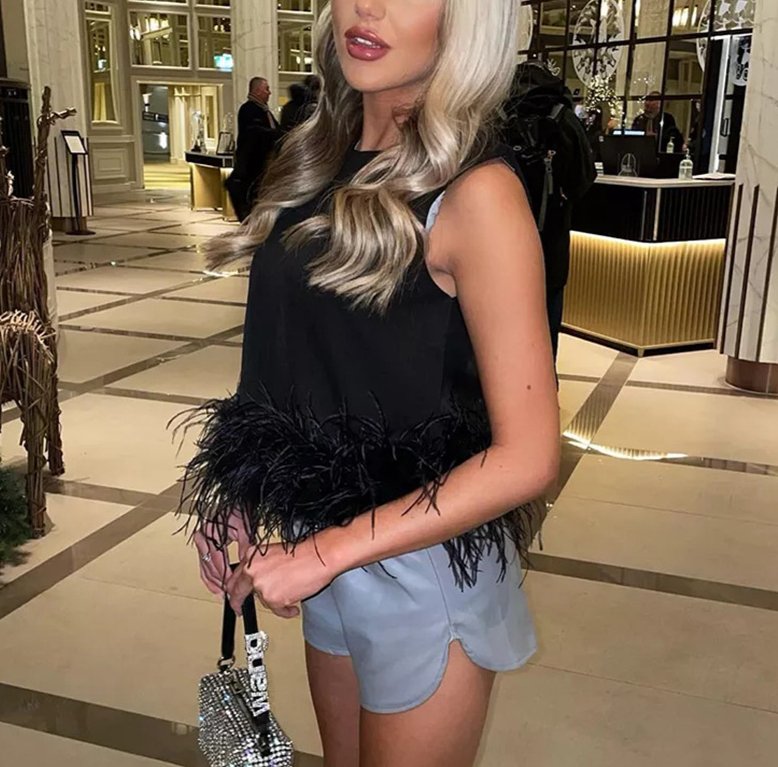 Cropped Feather Tops - Pinkfig Boutique