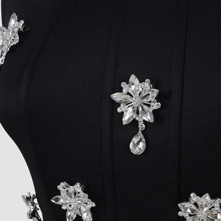 Dianara Rhinestone Tops & Skirt