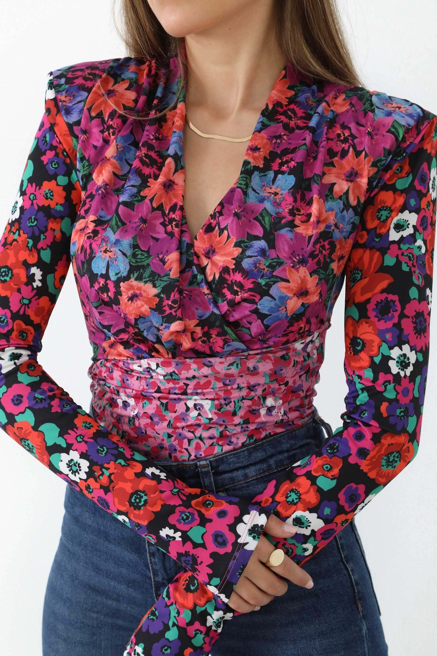 Norma Floral Print Crop Blouse