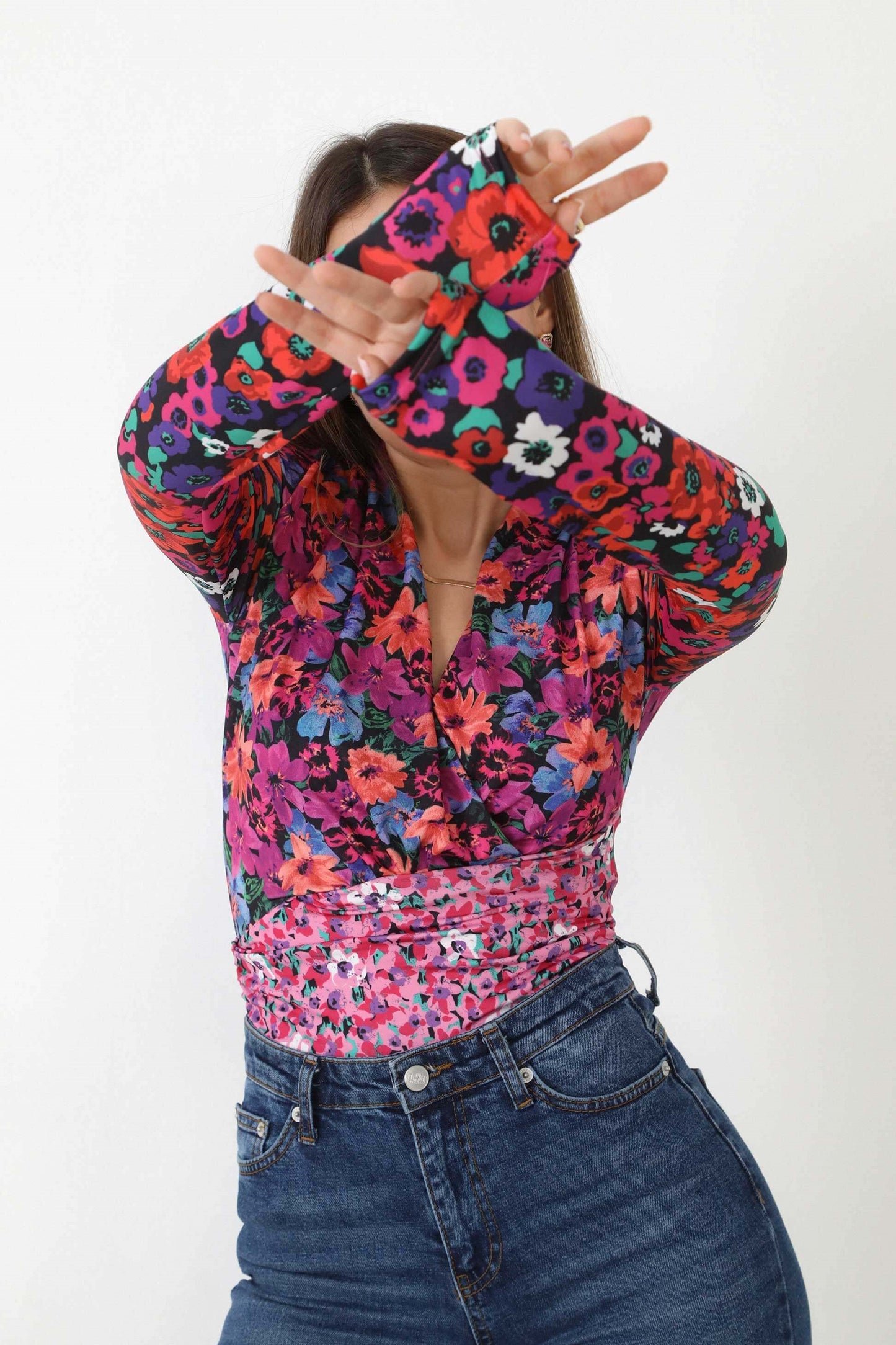 Norma Floral Print Crop Blouse