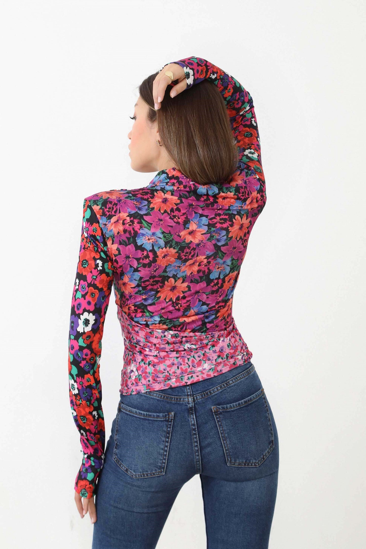 Norma Floral Print Crop Blouse