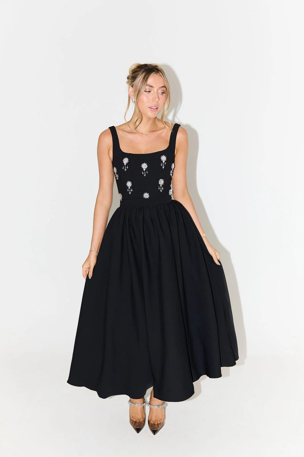 Dianara Rhinestone Tops & Skirt