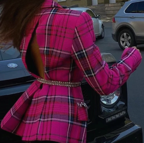 Ophelia Plaid Blazer - Pinkfig Boutique