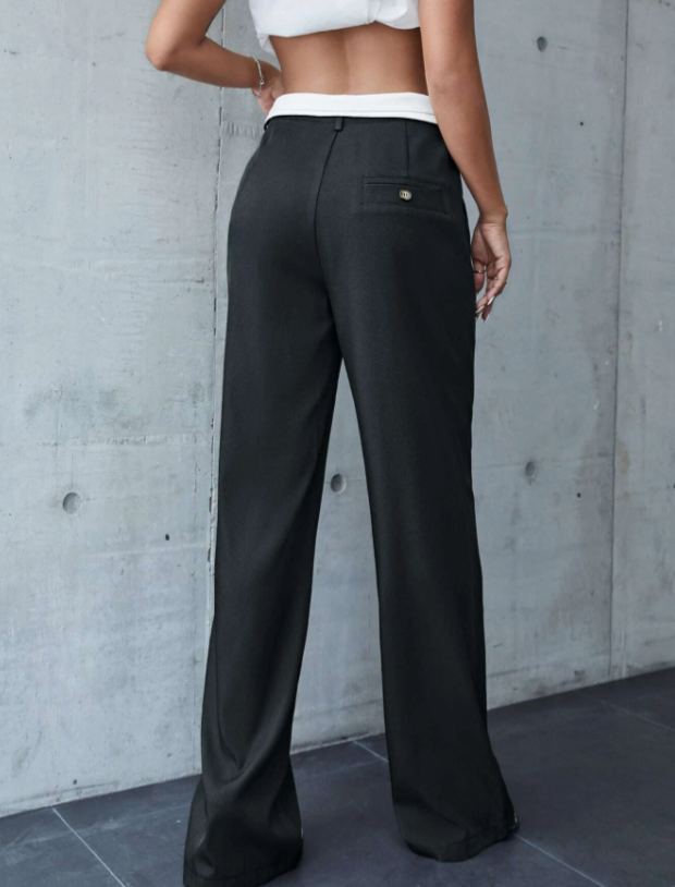 Helena Folded High Waist Pants - Pinkfig Boutique