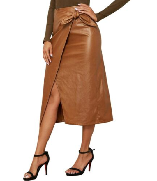 Demit Leather Wrap Skirt - Pinkfig Boutique