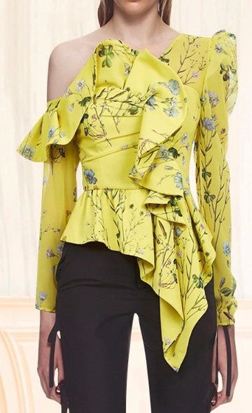 Aurora Asymmetric Ruffle Top