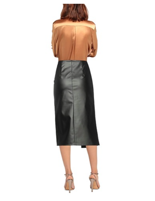 Sherita Leather Draped Skirt