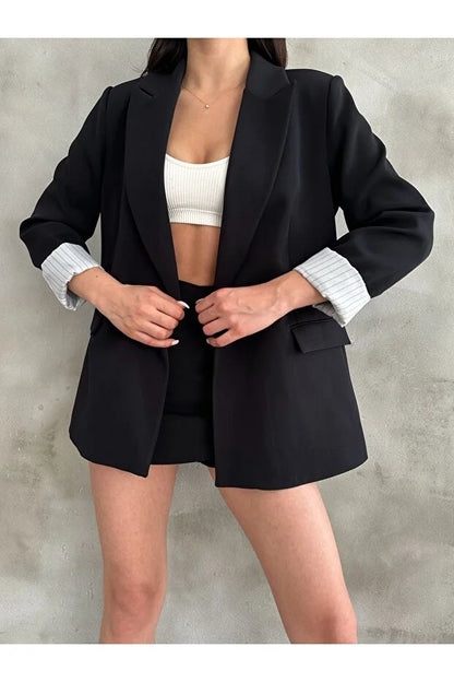 Dorothy Linen Folded Sleeve Blazer