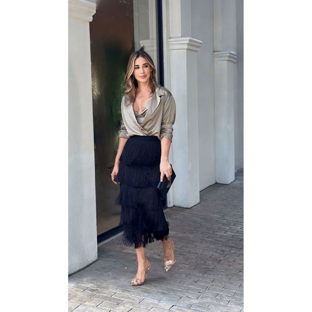 Vaneta Tassel Midi Skirt