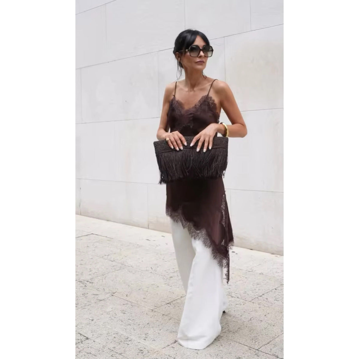 Flammara Satin Lace Top