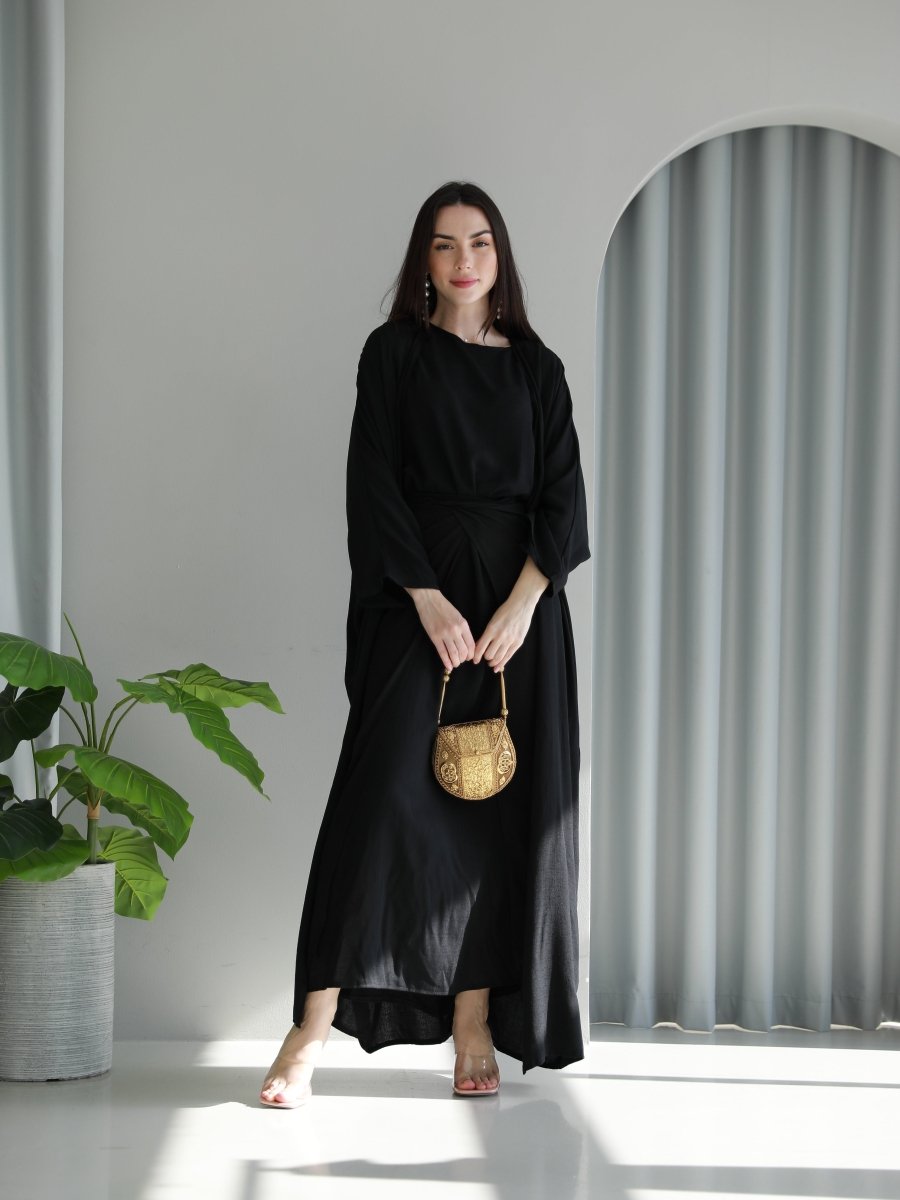 3 Piece Zeina Abaya Dress Set - Pinkfig Boutique