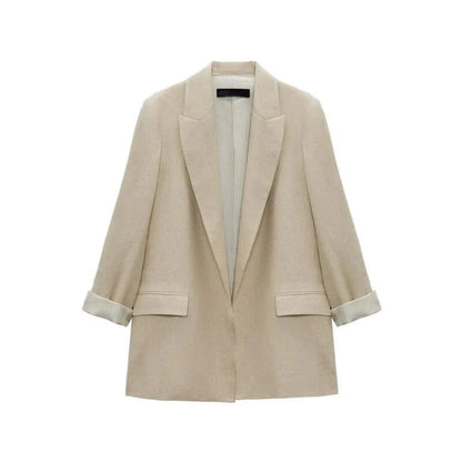 Dorothy Linen Folded Sleeve Blazer