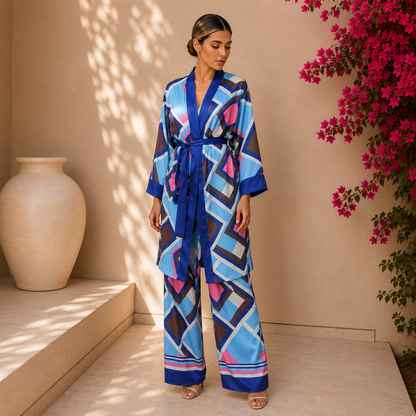 Lucinda Kimono Satin Set