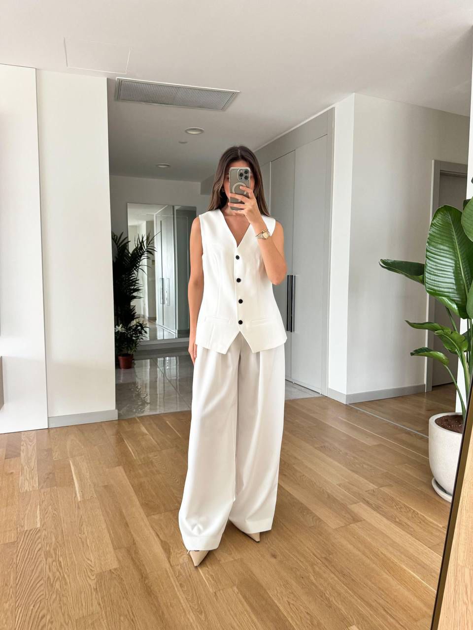 Larissa Vest and Wide Leg Pants Set