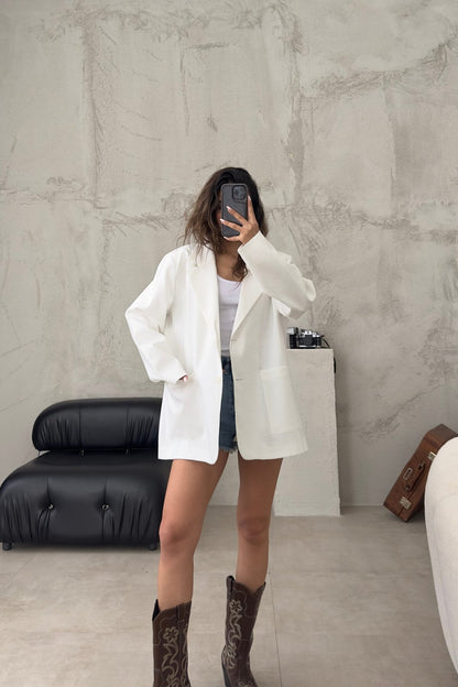 Lucille Oversized Linen Blazer