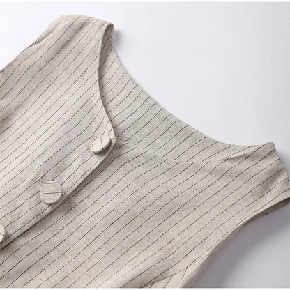 Elodie Striped Linen Vest