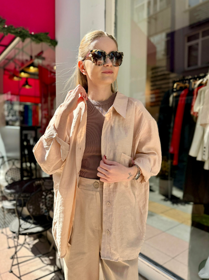 Stacy Low Shoulder Oversize Shirt