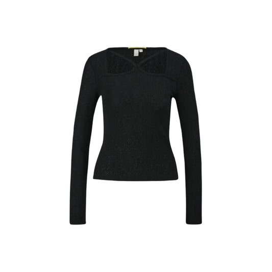 Callie Black Cut Knit Top