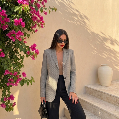 Stefania Black & White Blazer