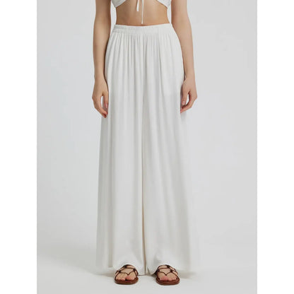 Rhonda White Wide Leg Linen Trouser