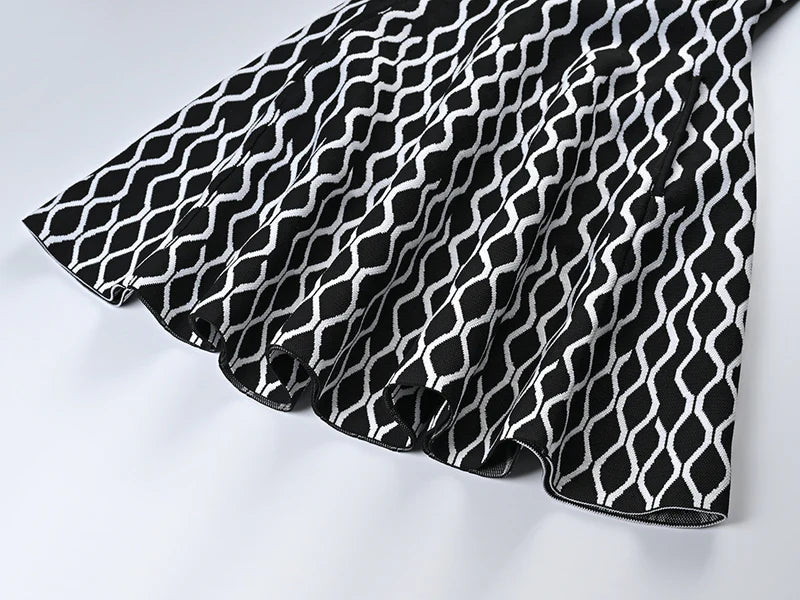 Babette Black & White Geometric Dress