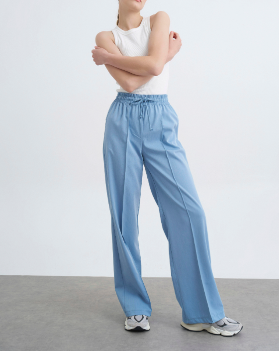 Darina Elastic Waist Linen Trousers