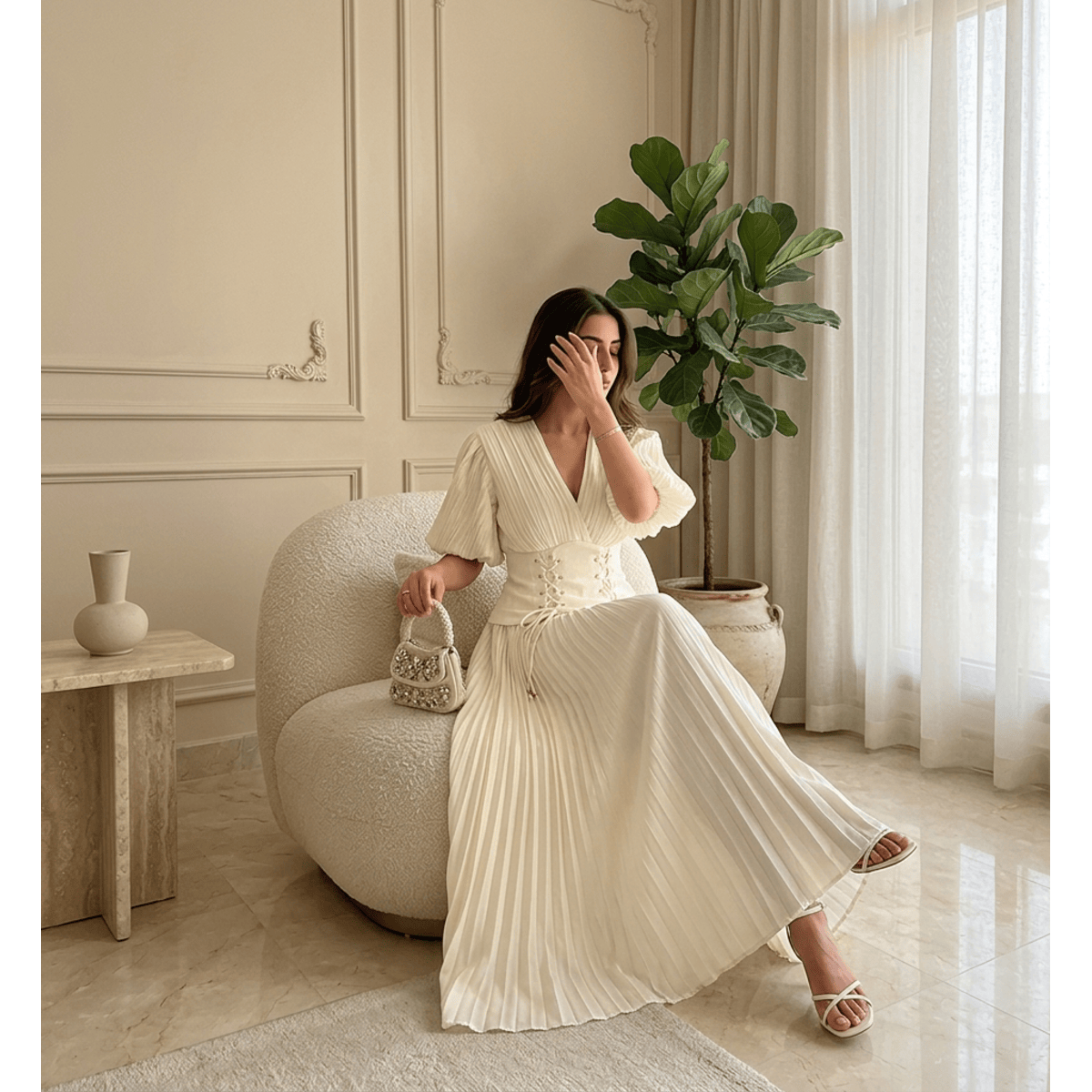 Edda Pleated Dress