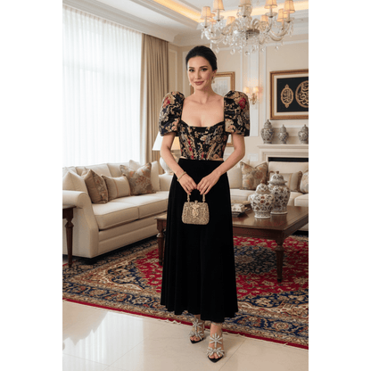 Phoebe Puff Floral Jacquard Top