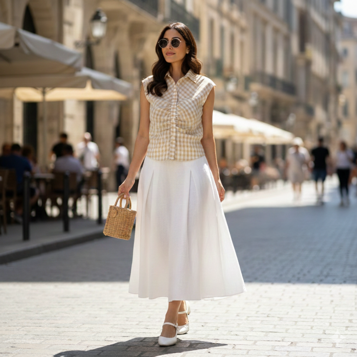 Ida Plaid Sleeveless Shirt