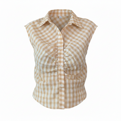 Ida Plaid Sleeveless Shirt