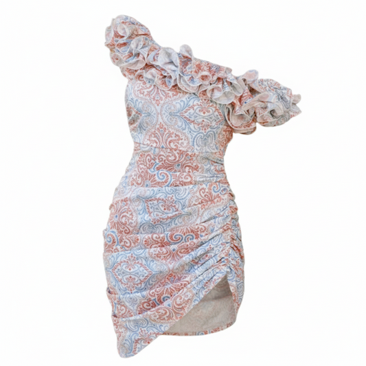 Esther Ruffle Midi Fitted Dress