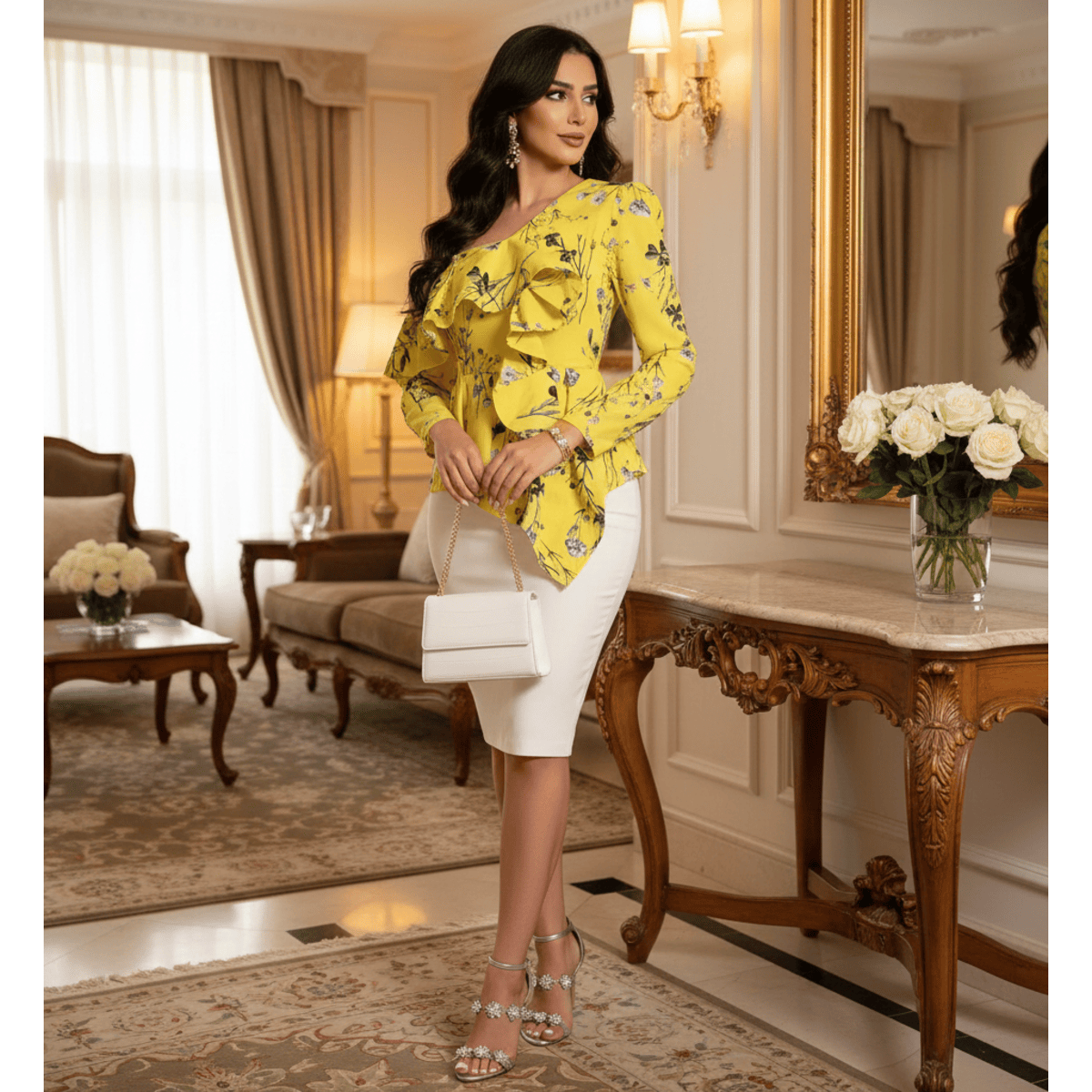 Aurora Asymmetric Ruffle Top