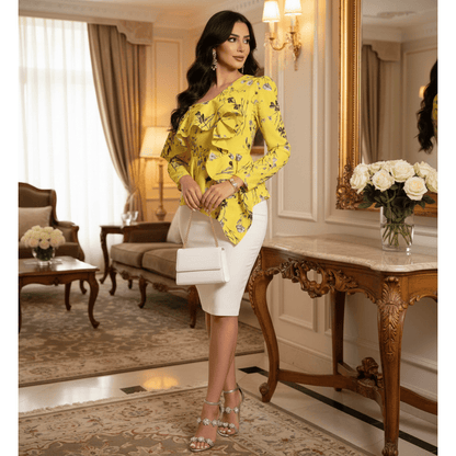 Aurora Asymmetric Ruffle Top