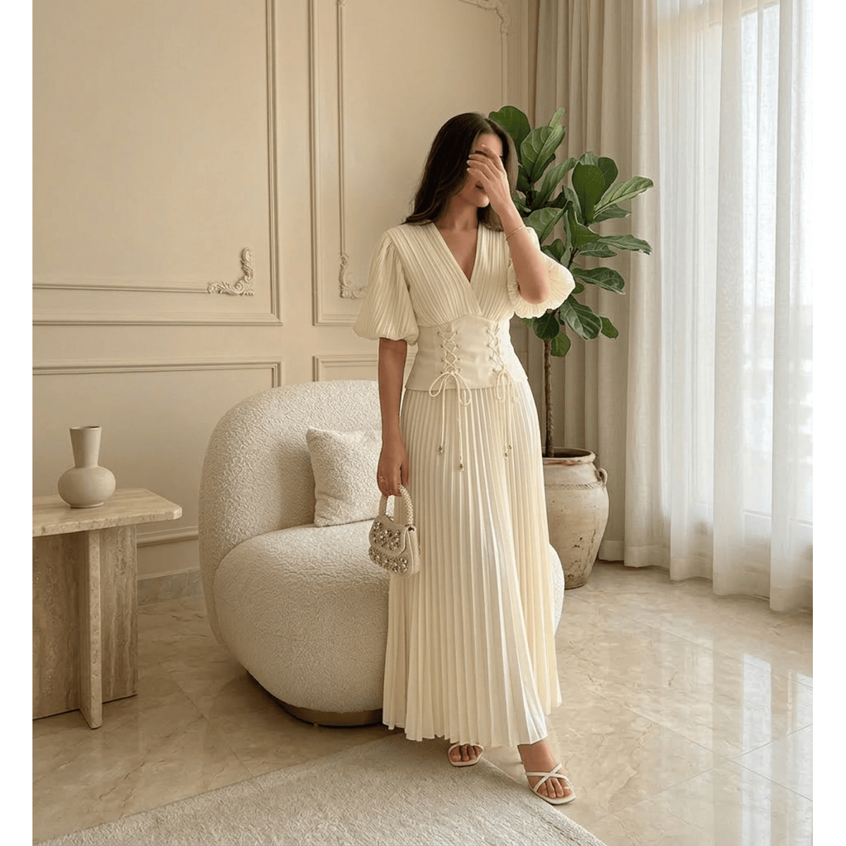 Edda Pleated Dress
