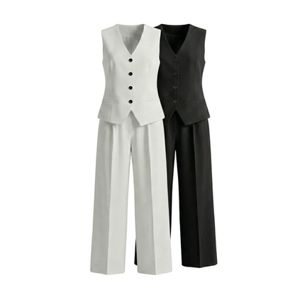 Larissa Vest and Wide Leg Pants Set