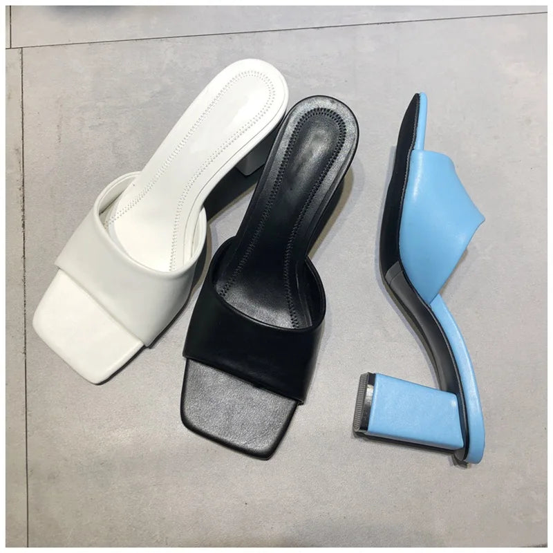 Elsa Square Toe Plain Sandals