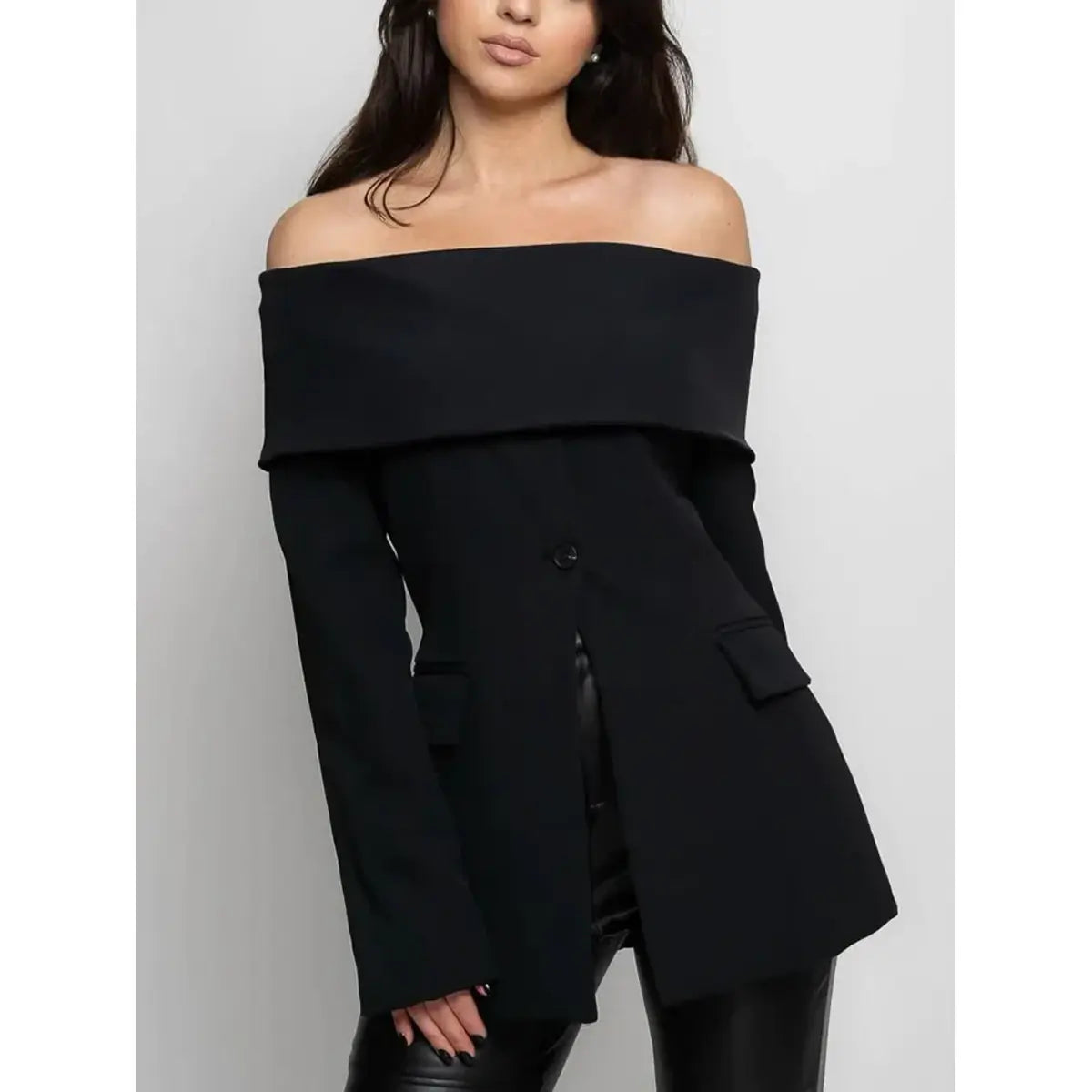 Claudia Chic Off Shoulder Blazer