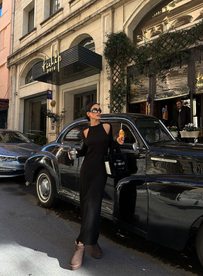 Delissa Knit Black Dress
