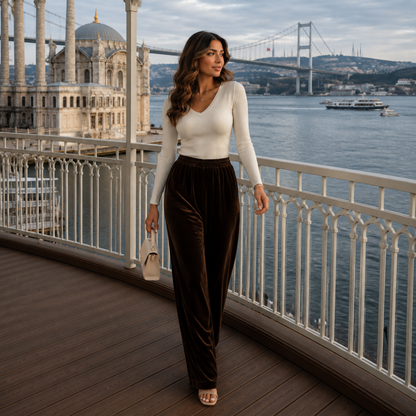 Amber Velvet Trouser