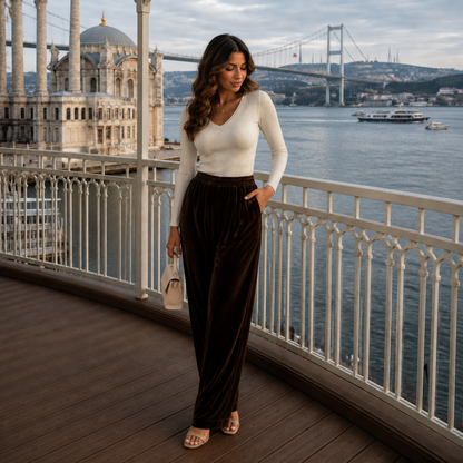 Amber Velvet Trouser