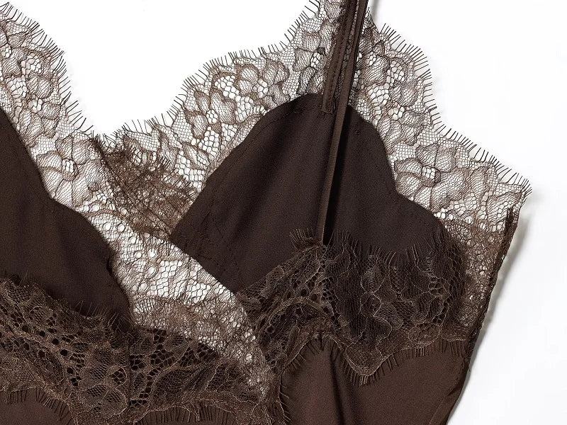Flammara Satin Lace Top