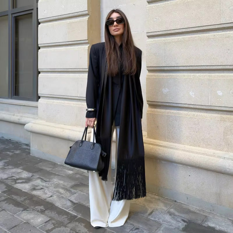 Mira Tassel Satin Scarf