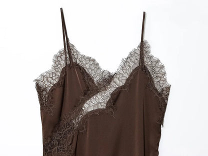 Flammara Satin Lace Top