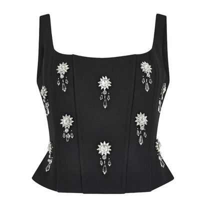 Dianara Rhinestone Tops & Skirt