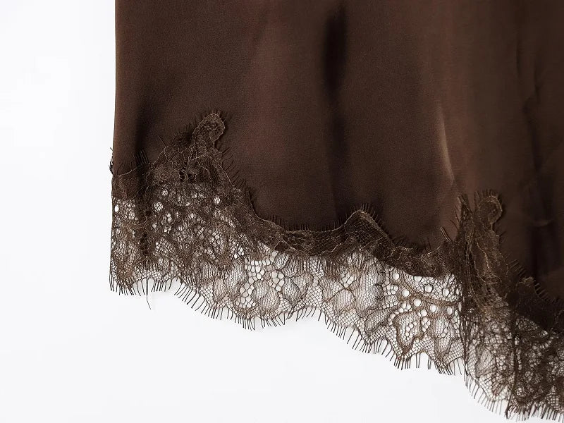 Flammara Satin Lace Top