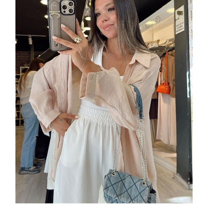 Stacy Low Shoulder Oversize Shirt